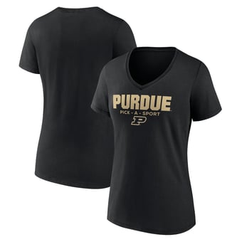 Women's Black Purdue Boilermakers Authentic Pick-A-Sport V-Neck T-Shirt