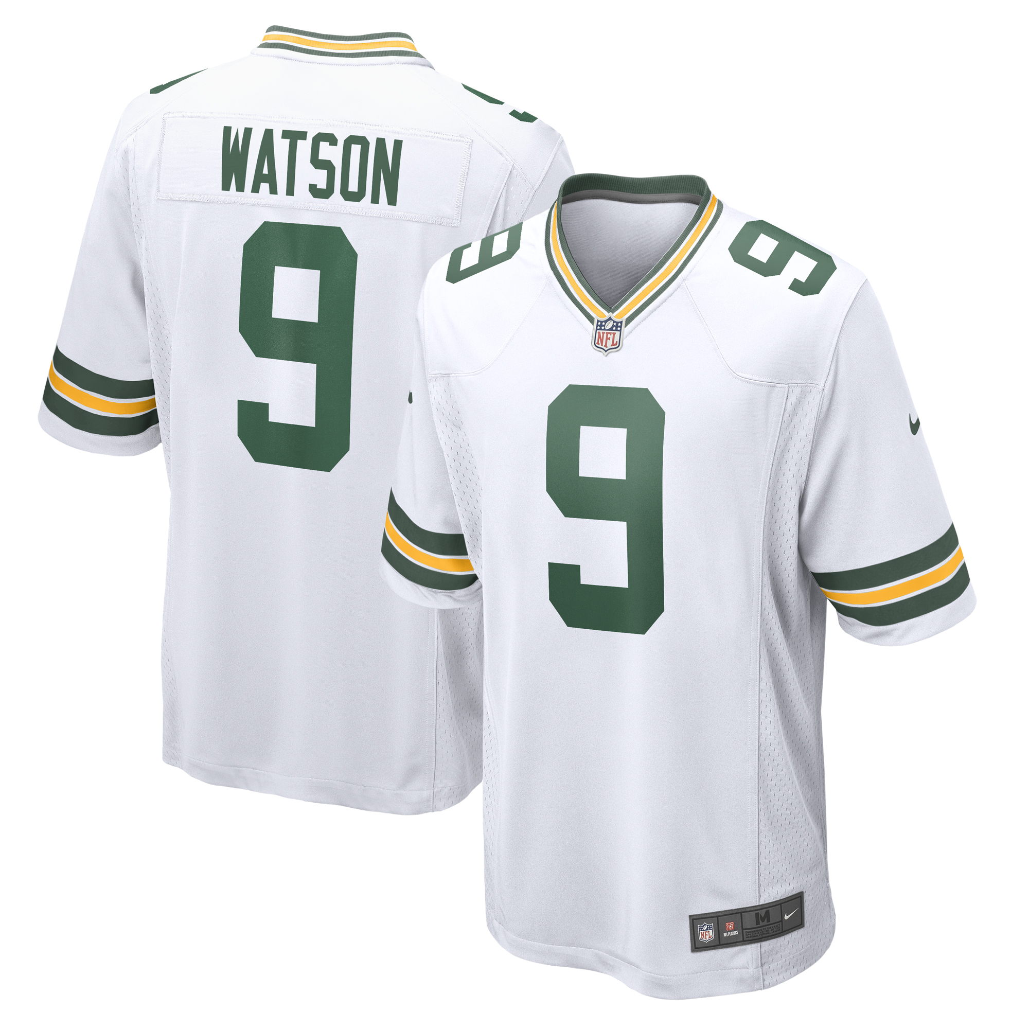 Men's Nike Christian Watson White Green Bay Packers Game Jersey