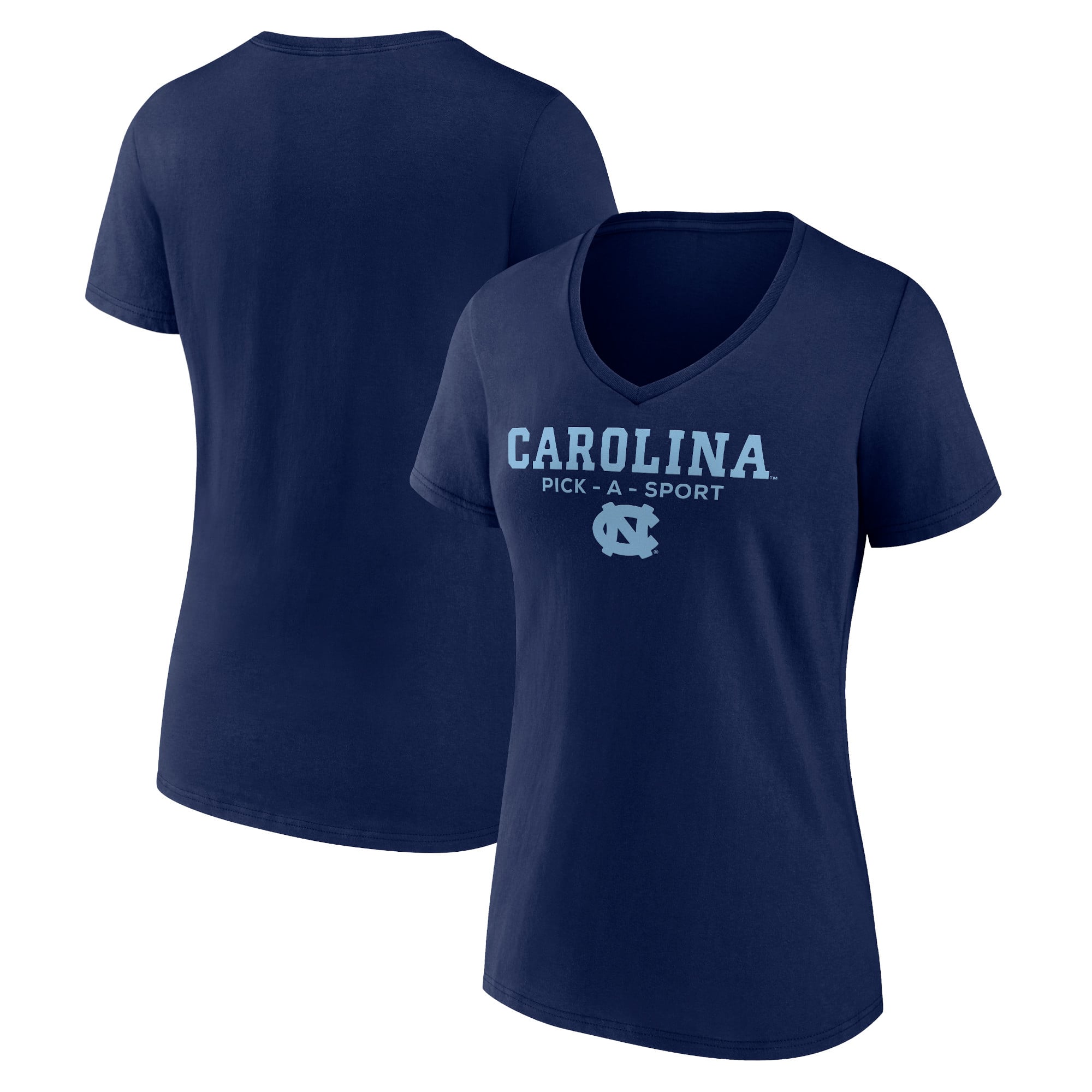 Women's Navy North Carolina Tar Heels Authentic Pick-A-Sport V-Neck T-Shirt