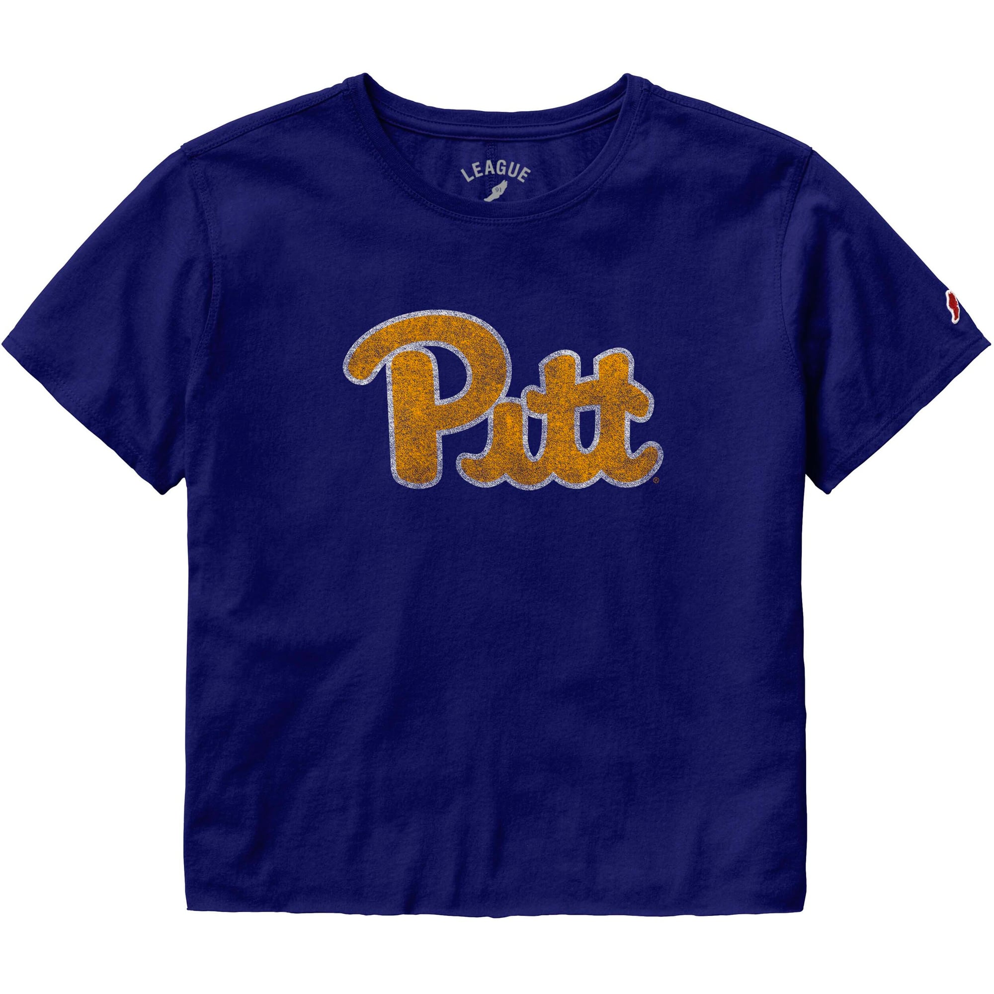 Women's League Collegiate Wear Royal Pitt Panthers Clothesline Cropped T-Shirt
