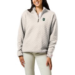 Women's League Collegiate Wear  Cream Tulane Green Wave Highland Quilted Quarter-Zip Pullover Top