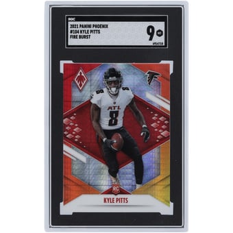Kyle Pitts Atlanta Falcons 2021 Panini Phoenix Fire Burst #104 SGC Authenticated Rookie Card