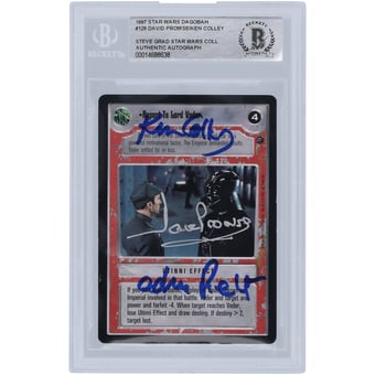 David Prowse & Kenneth Colley Star Wars Autographed 1997 CCG Dagobah #126 BGS Authenticated Authenticated Card with "Adm. Piet" Inscription