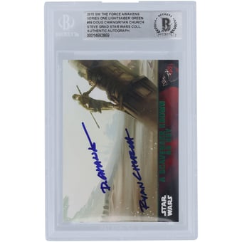 Doug Chiang & Ryan Church Star Wars Autographed 2015 Topps The Force Awakens #69 BGS Authenticated Authenticated Card