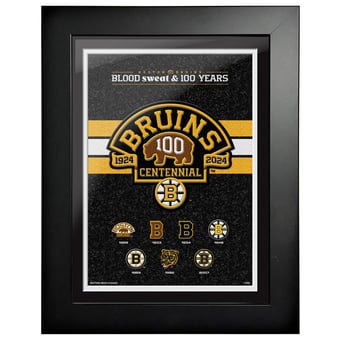 Boston Bruins Centennial 12" x 16" Logo History Framed Print