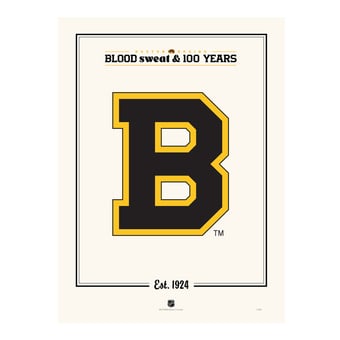 Boston Bruins Centennial 12" x 16" "B" Logo Print
