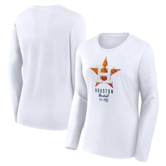 Women's Fanatics  White Houston Astros Lightweight Fitted Long Sleeve T-Shirt