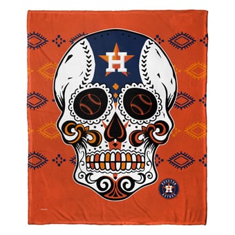 "The Northwest Group Houston Astros 50"" x 60"" Candy Skull Silk Touch Throw Blanket"