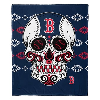 "The Northwest Group Boston Red Sox 50"" x 60"" Candy Skull Silk Touch Throw Blanket"