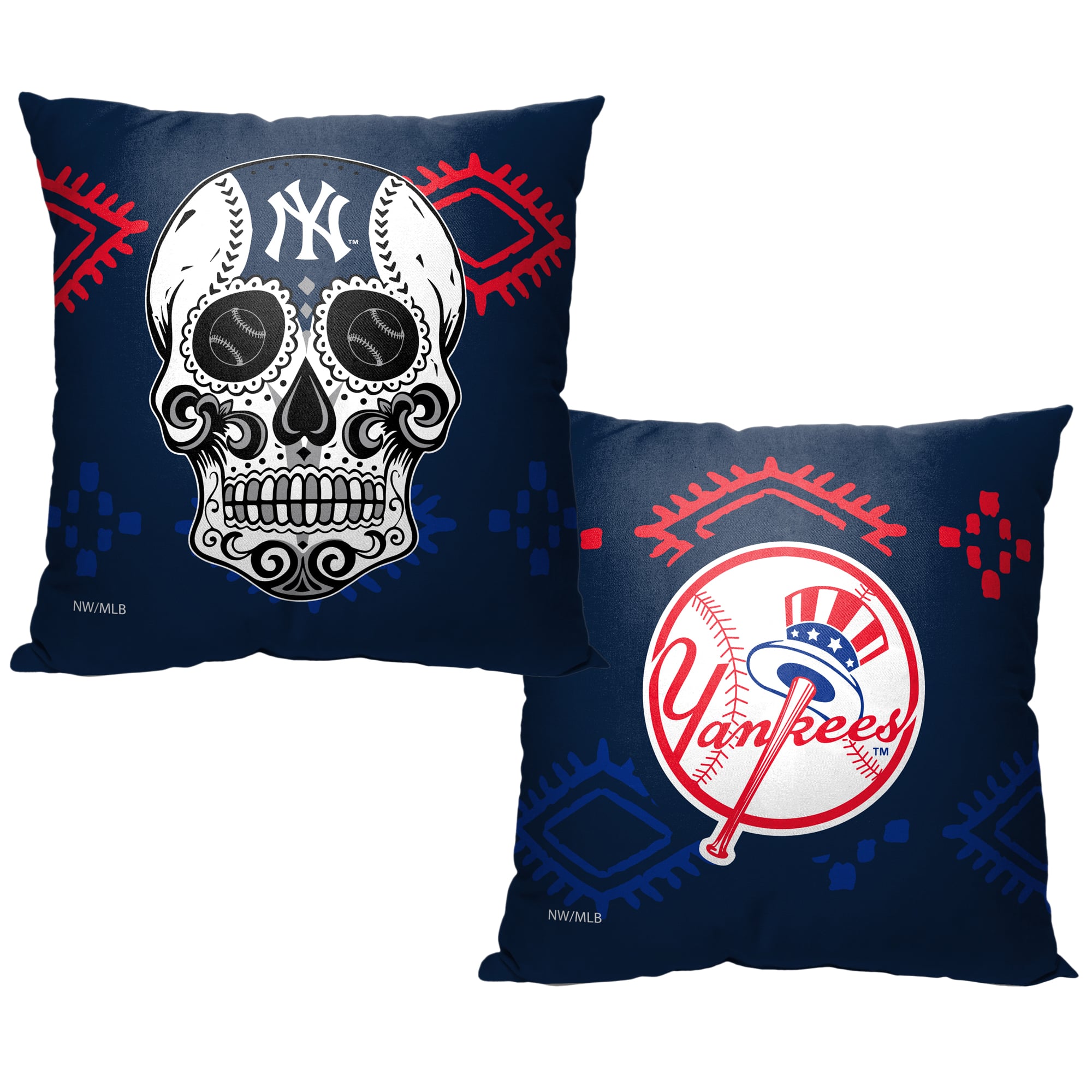 The Northwest Group New York Yankees 16" x 16" Candy Skull Printed Throw Pillow
