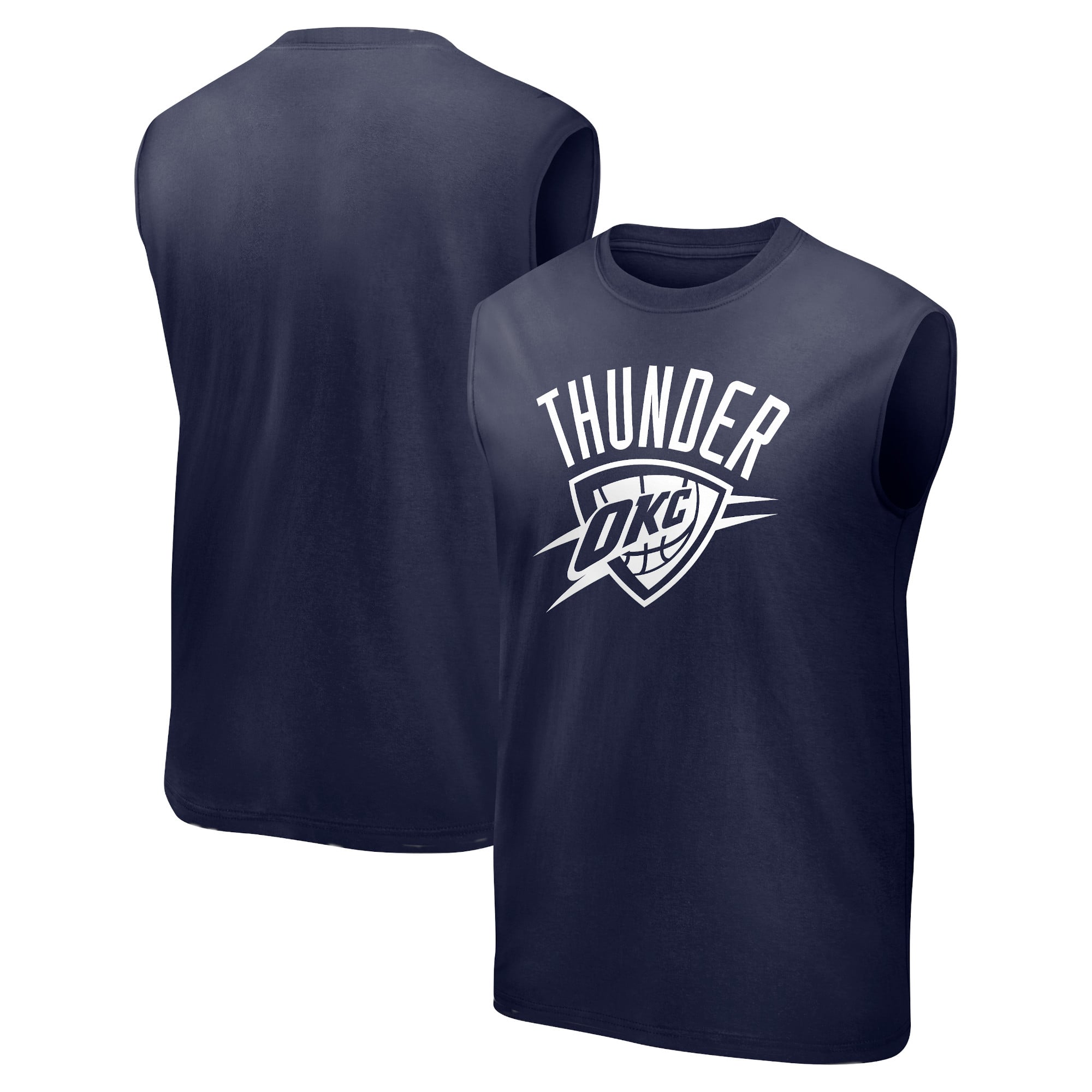 Camiseta sin mangas con gráfico y logo monocromático de la marca FanatIcs de Oklahoma City Thunder para hombre