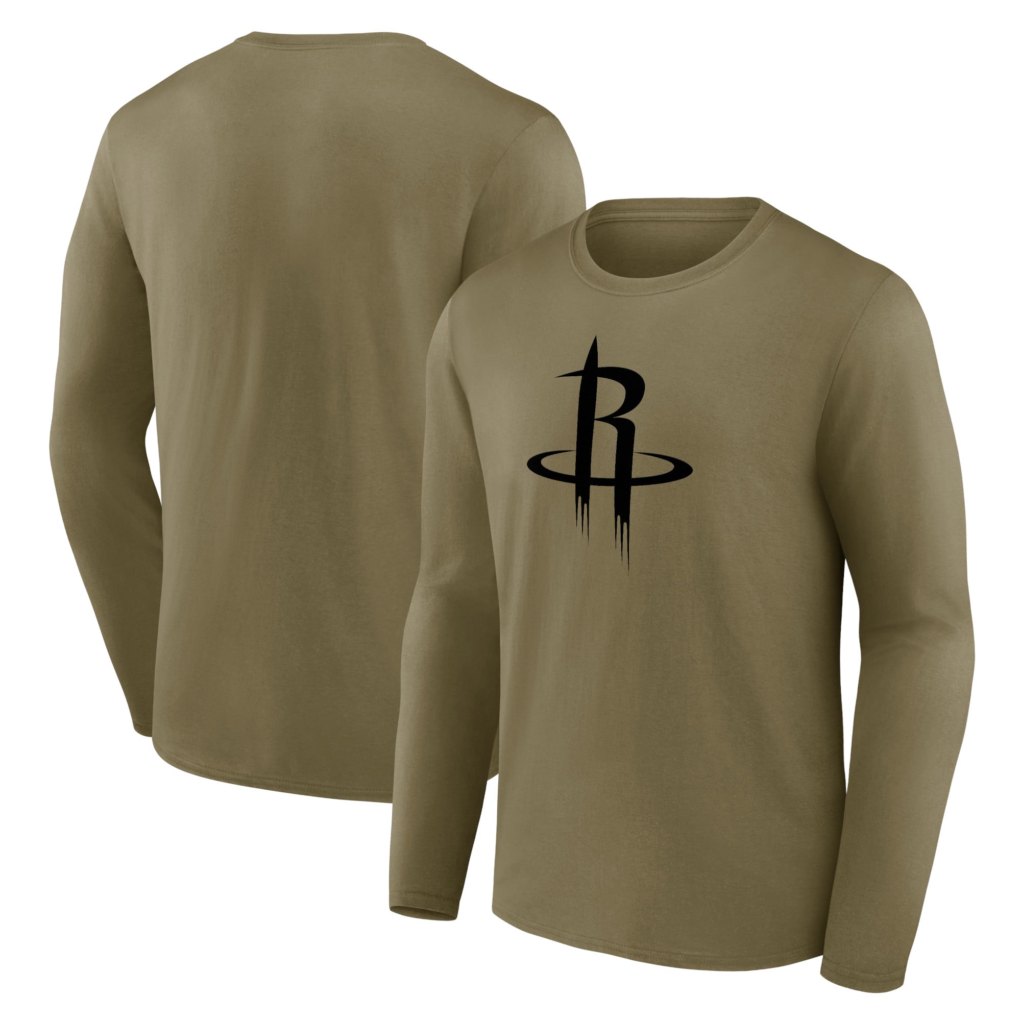 T-shirt a maniche lunghe con logo grafico monomarca Houston Rockets Fanatics - Uomo