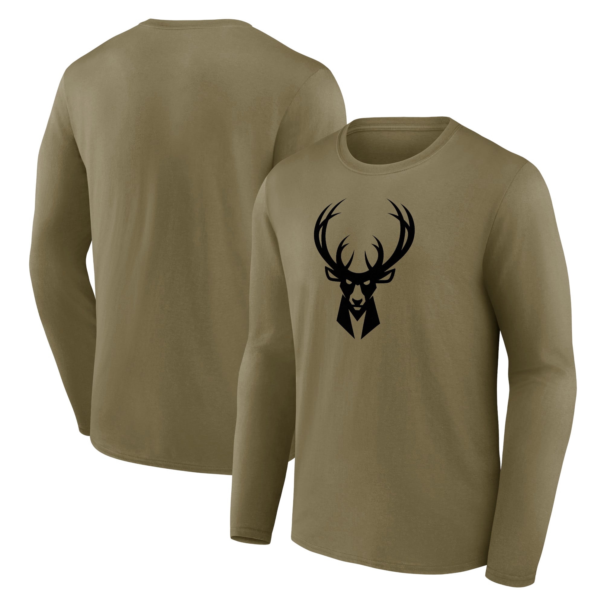 T-shirt a maniche lunghe con grafica mono logo Milwaukee Bucks Fanatics - Uomo