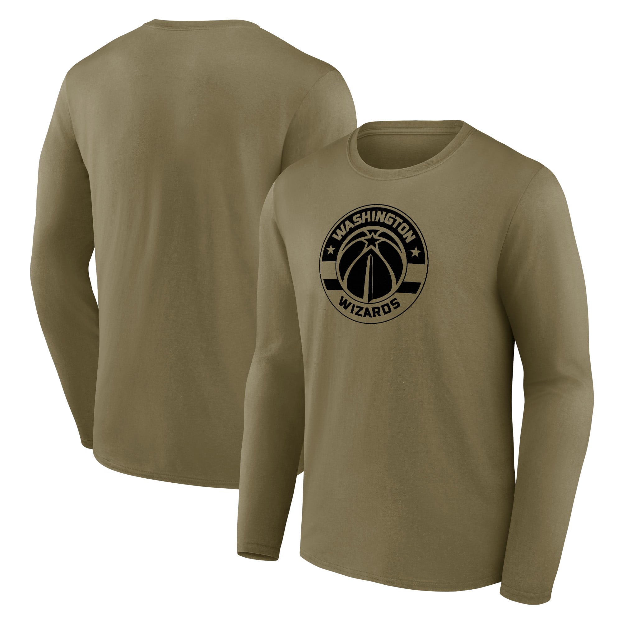 T-shirt a maniche lunghe con logo grafico monomarca Washington Wizards Fanatics - Uomo