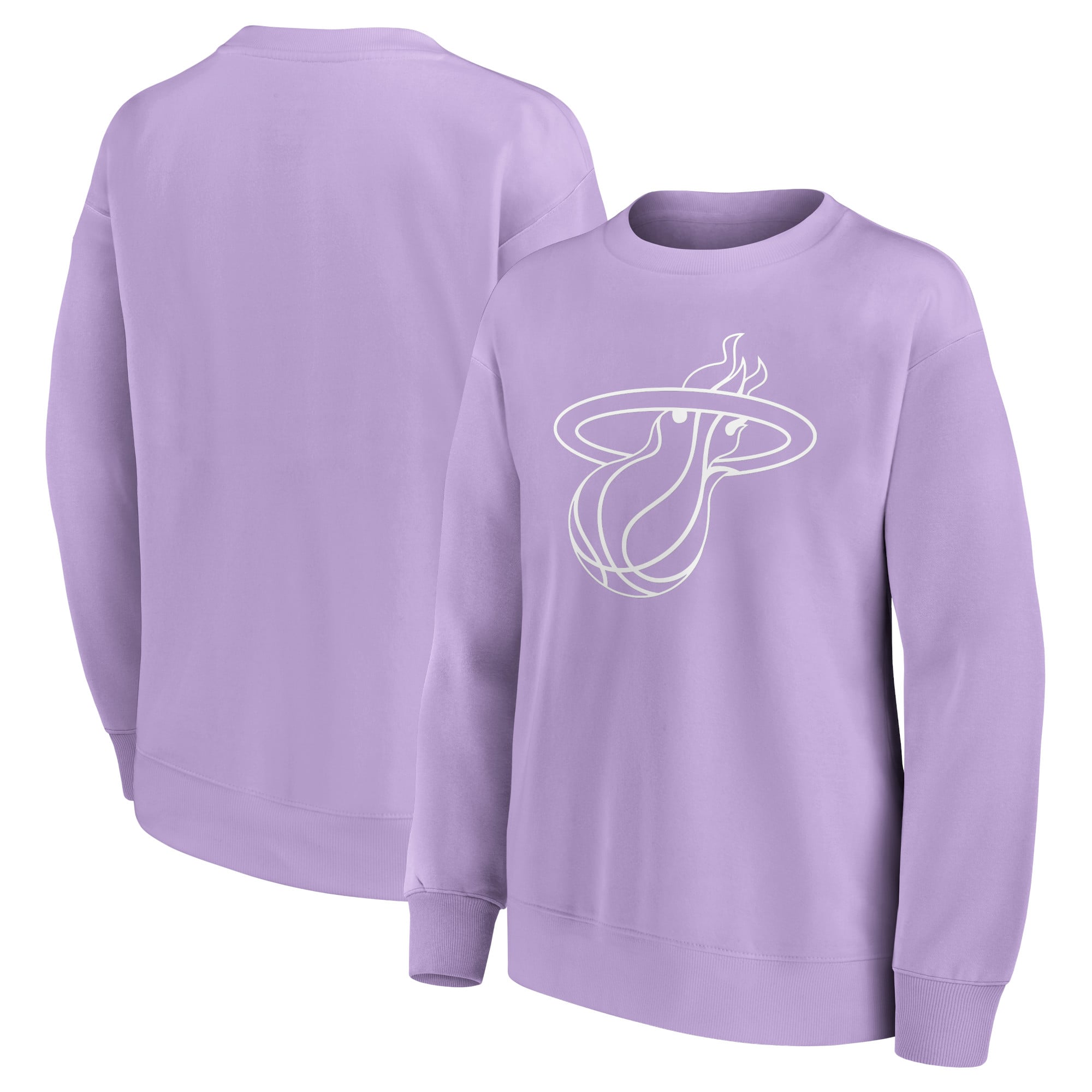 Sweat-shirt ras du cou surdimensionné avec logo mono de marque Miami Heat Fanatics - Femmes
