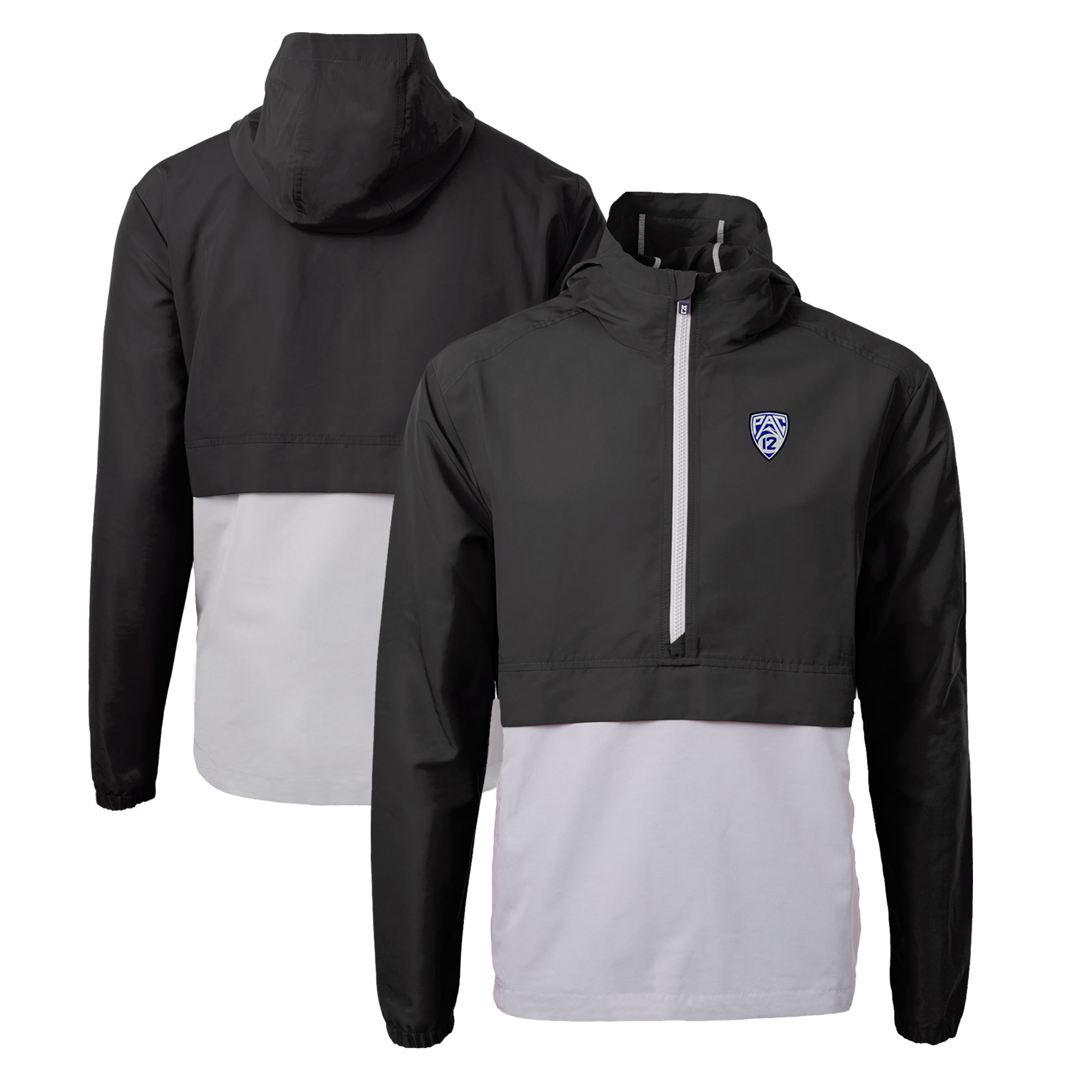 Men's Cutter & Buck  Black Pac-12 Gear Charter Eco Recycled Anorak Half-Zip Jacket