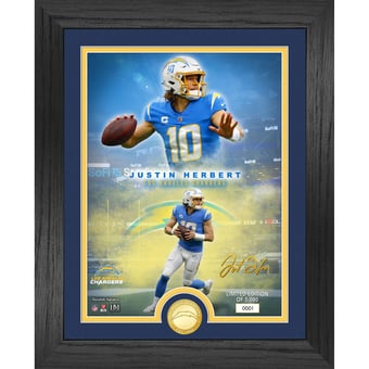 Highland Mint Justin Herbert Los Angeles Chargers 13" x 16" Bronze Coin Photo Mint