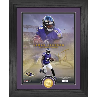 Highland Mint Lamar Jackson Baltimore Ravens 13" x 16" Bronze Coin Photo Mint