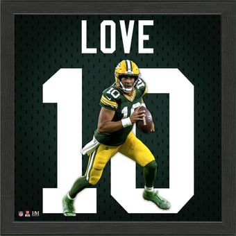 Highland Mint Jordan Love Green Bay Packers 13'' x 13'' Impact Jersey Framed Photo