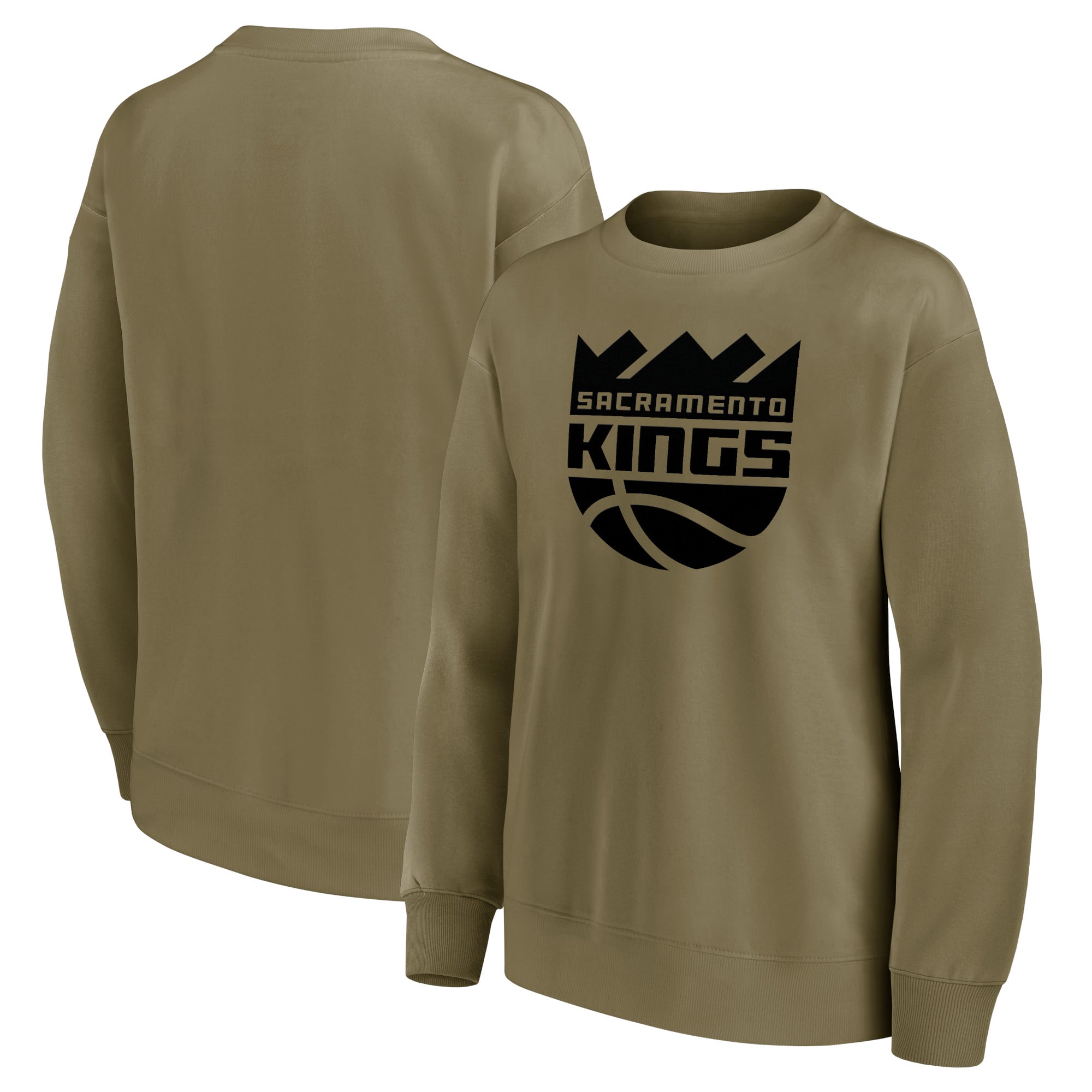 Sudadera extragrande con cuello redondo y gráfico monocromático con logo Fanatics Branded de Sacramento Kings para mujer