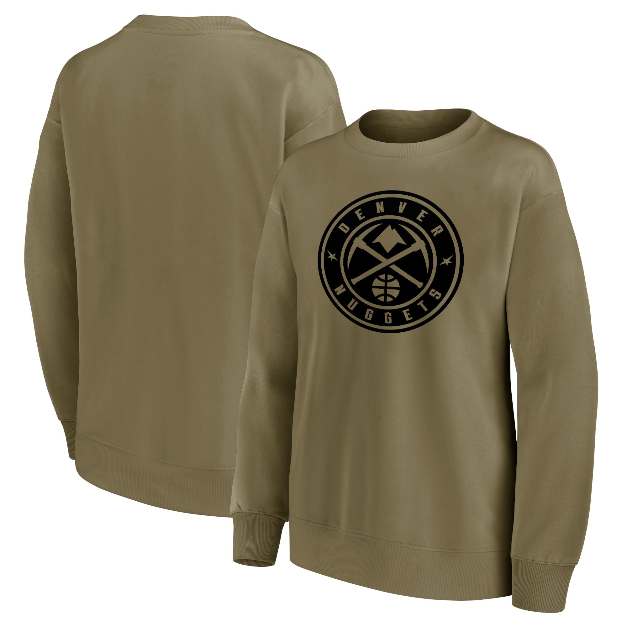 Sudadera extragrande con gráfico monocromático y logo Fanatics Branded de los Denver Nuggets para mujer