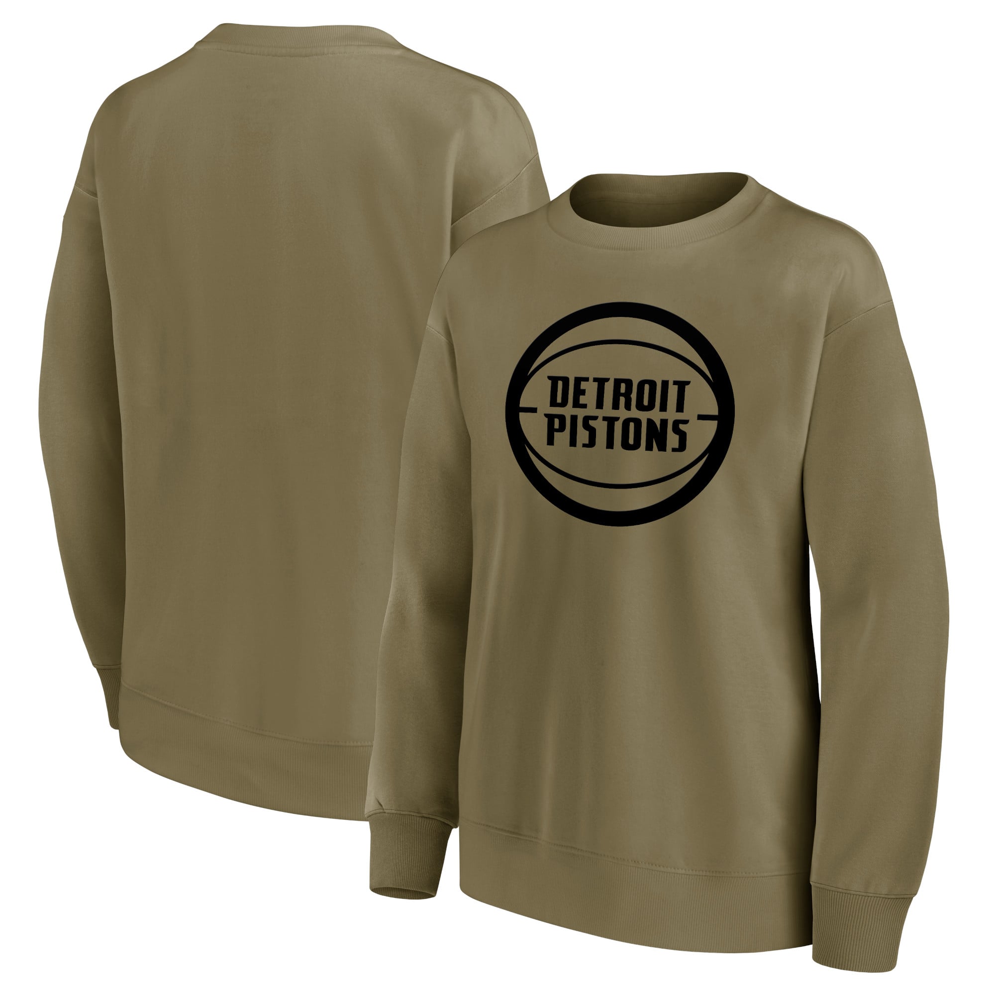 Sudadera extragrande con gráfico monocromático y logo de Detroit Pistons Fanatics Branded - Mujer
