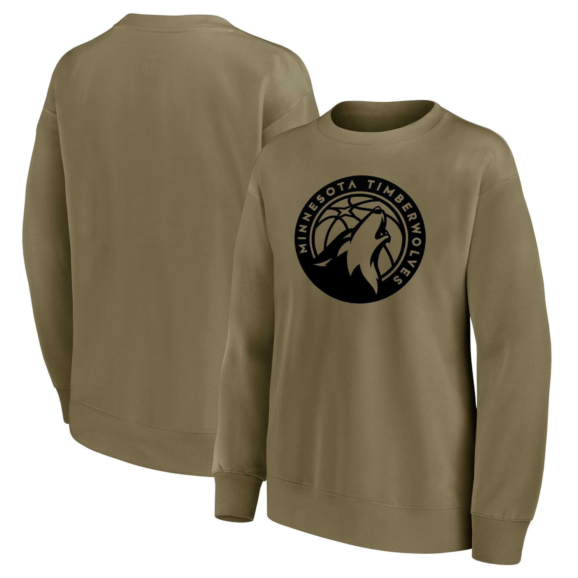 Sudadera extragrande con gráfico monocromático y logo de Fanatics Branded de Minnesota Timberwolves para mujer