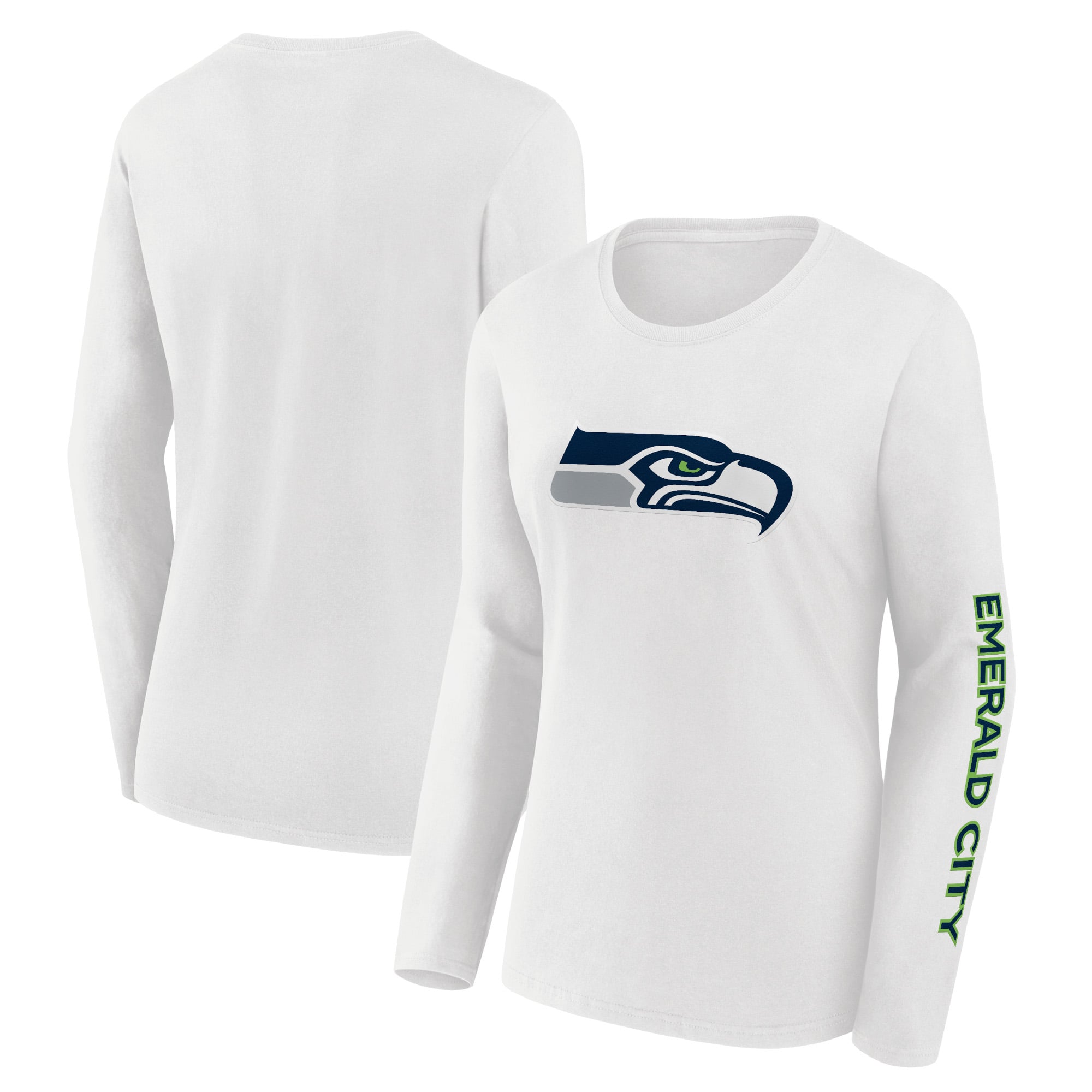 Women's Fanatics White Seattle Seahawks Component Lightweight Cotton Long Sleeve T-Shirt