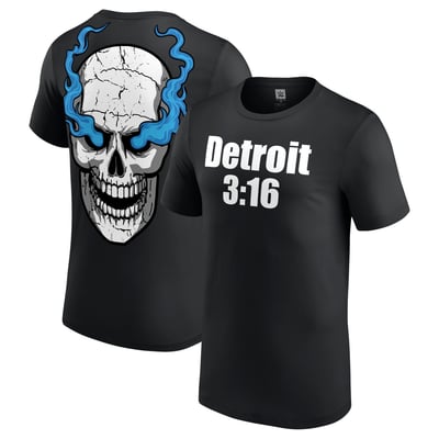 Men's Black "Stone Cold" Steve Austin SummerSlam 2023 Detroit 3:16 T-Shirt