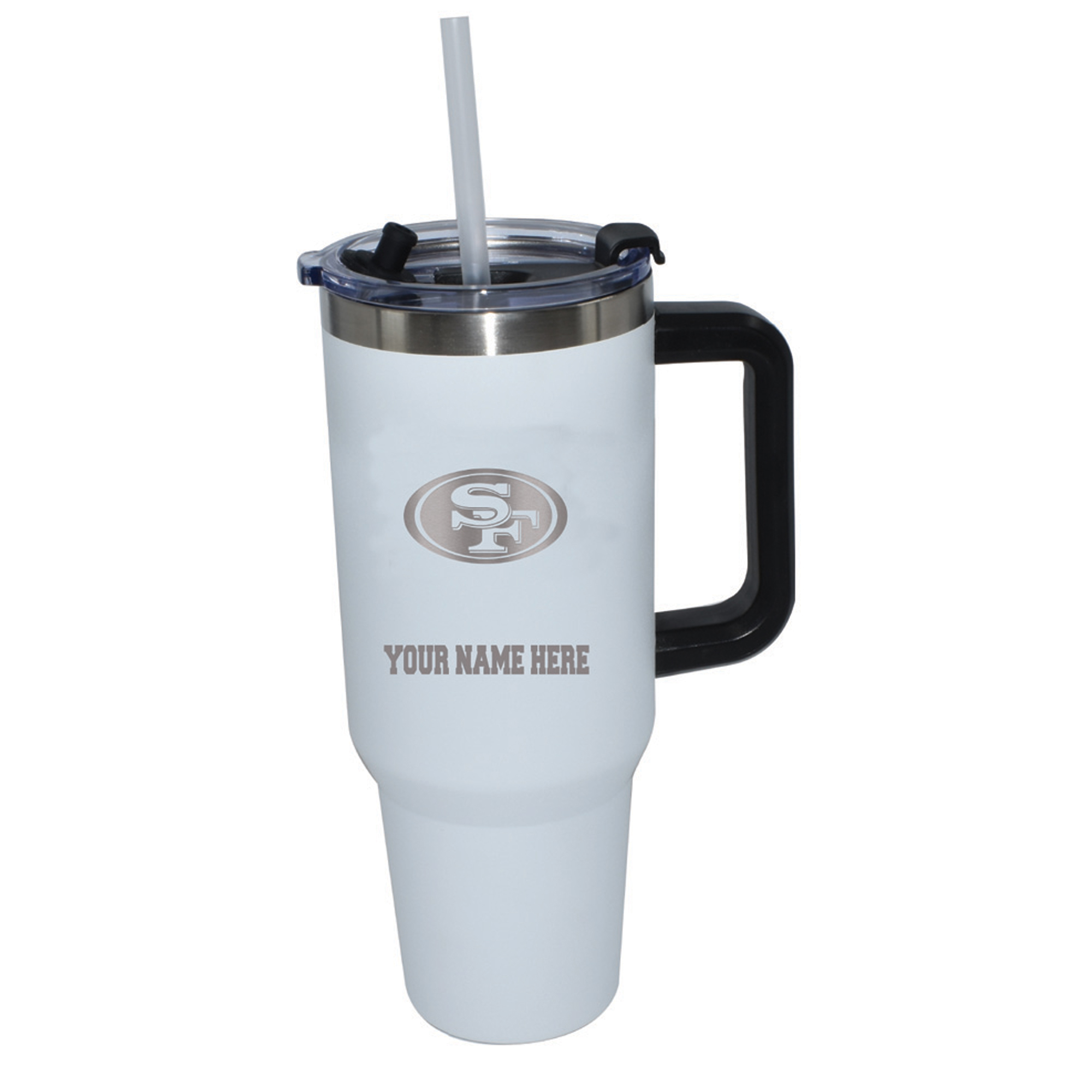 The Memory Company  San Francisco 49ers Personalized White 40oz. Colossal Tumbler