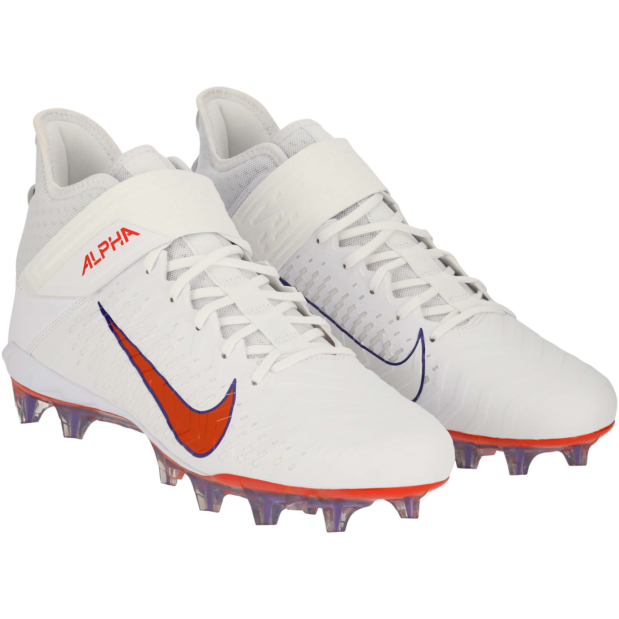 Clemson Tigers Team-Issued White Alpha Menace Cleats from the Football Program