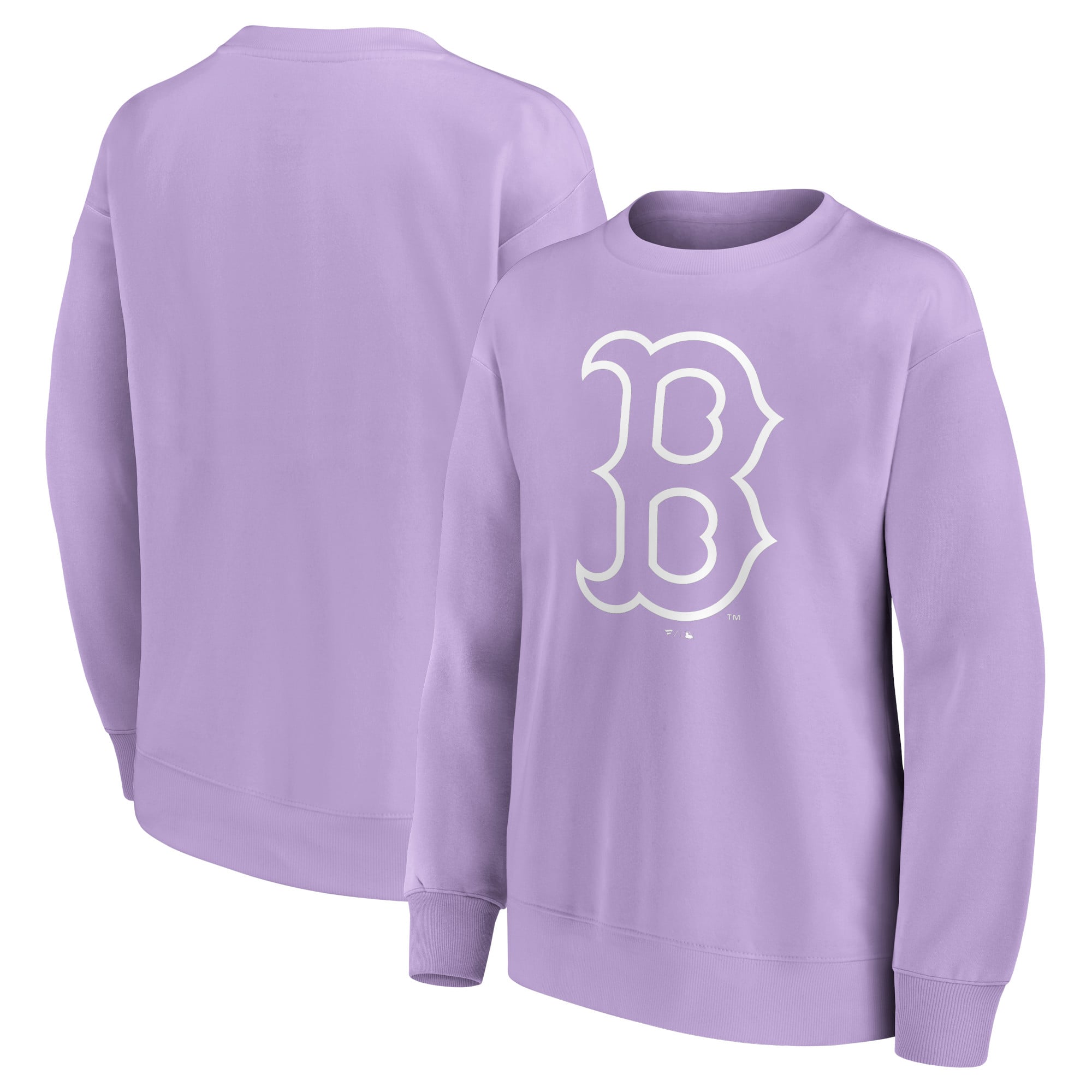 Felpa girocollo oversize con grafica mono logo dei Boston Red Sox - Donna