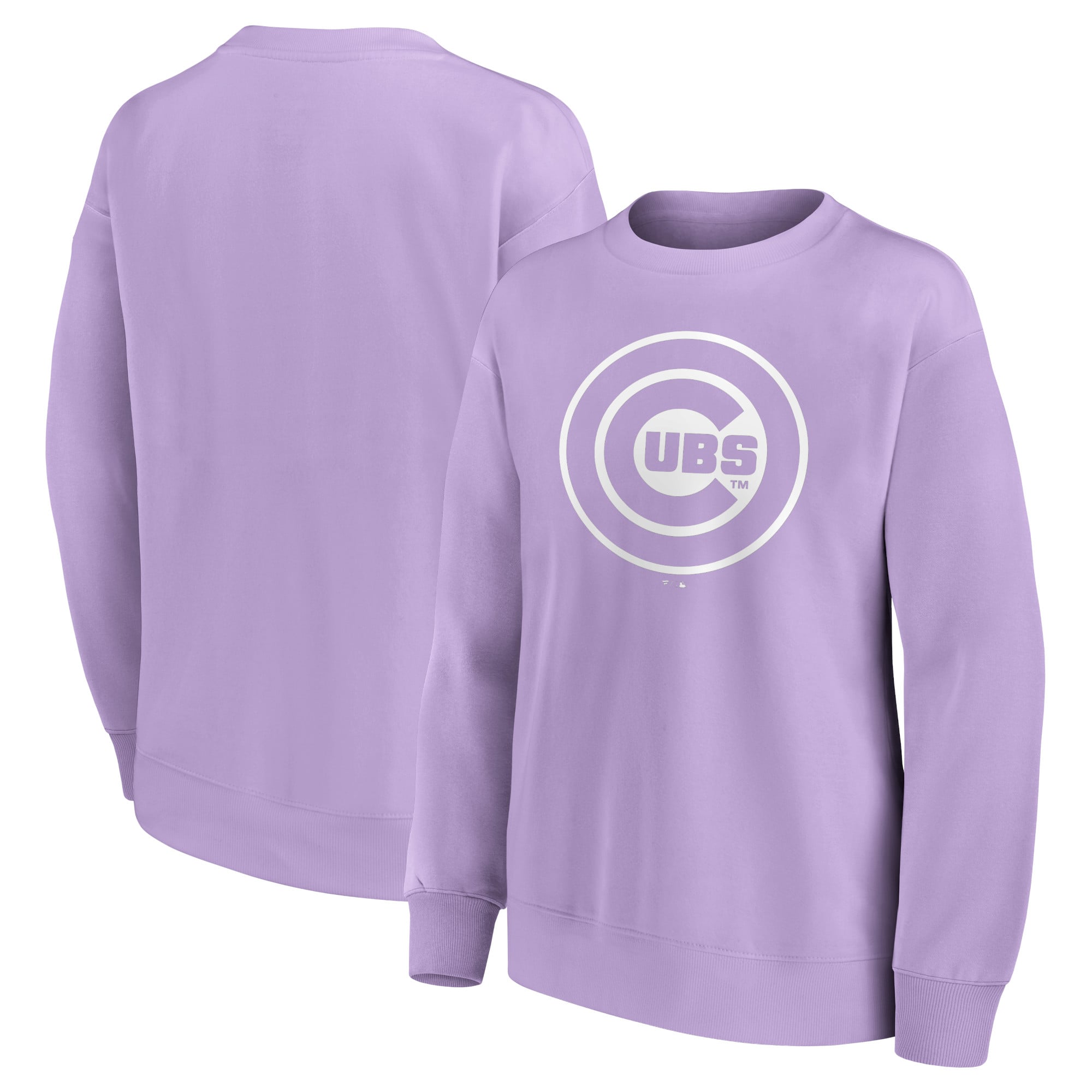 Felpa girocollo oversize con grafica mono logo dei Chicago Cubs - Donna