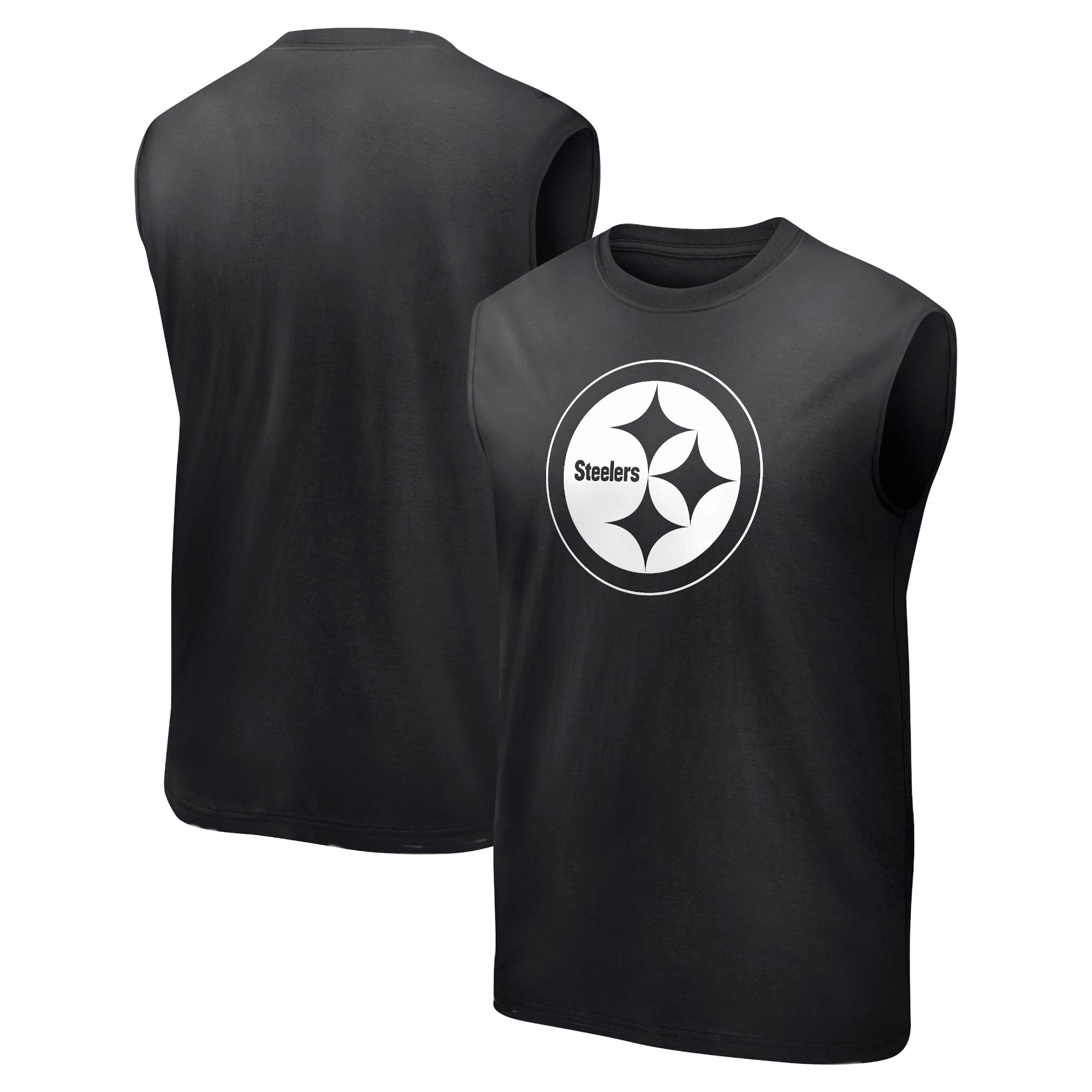 Camiseta sin mangas con gráfico y logo monocromático de los Pittsburgh Steelers para hombre