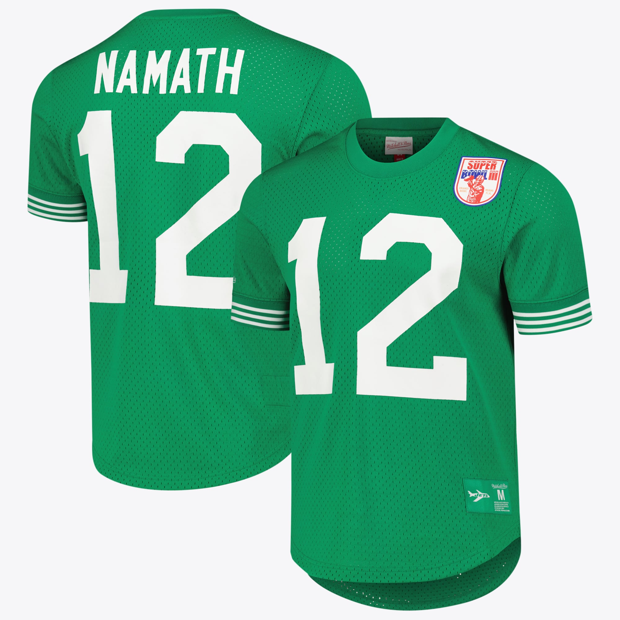 Maillot New York Jets Mitchell & Ness Joueur retraité Nom et numéro Mesh - Vert Kelly - Joe Namath - Homme