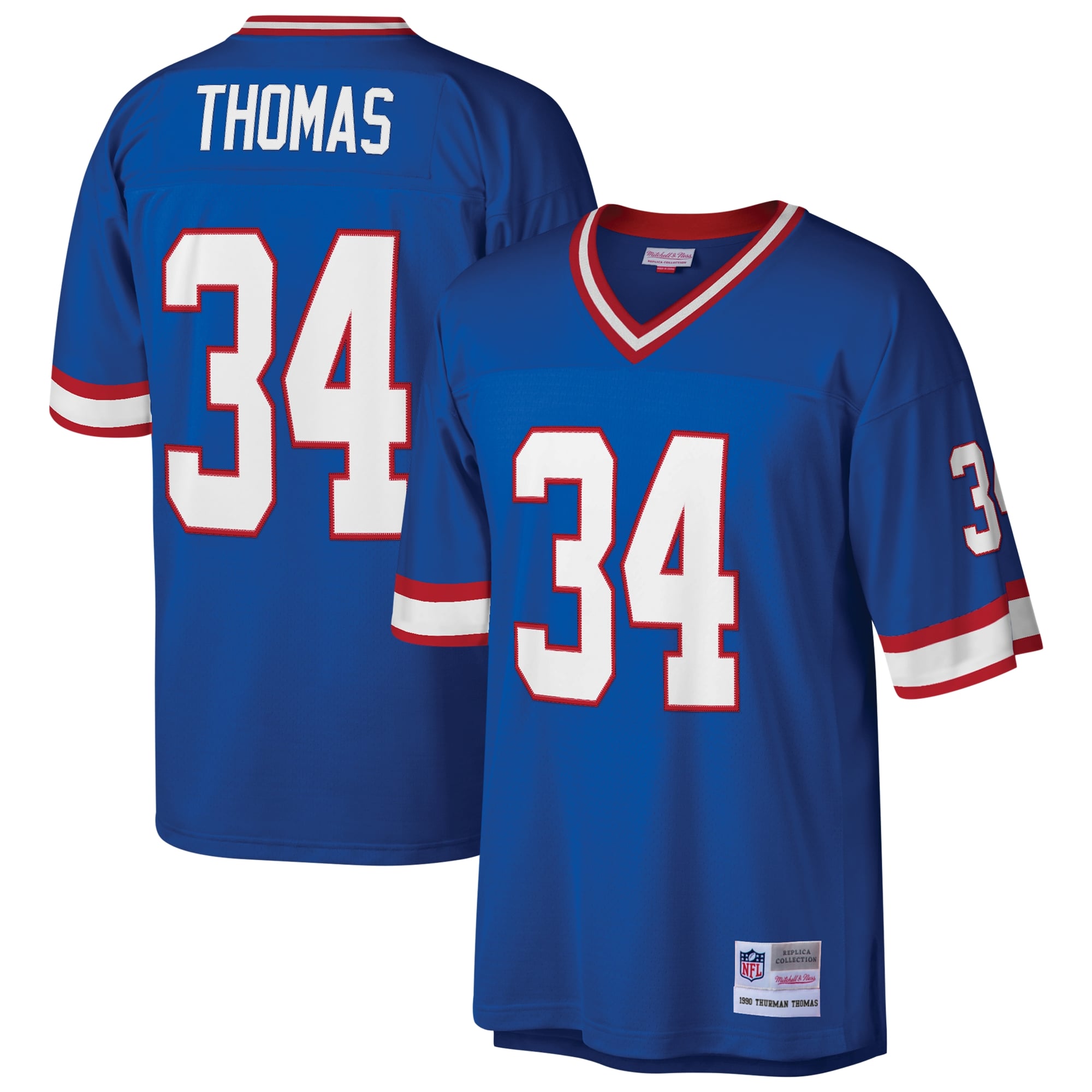 Thurman Thomas Buffalo Bills 1990 Mitchell & Ness Legacy Replica Trikot – Blau