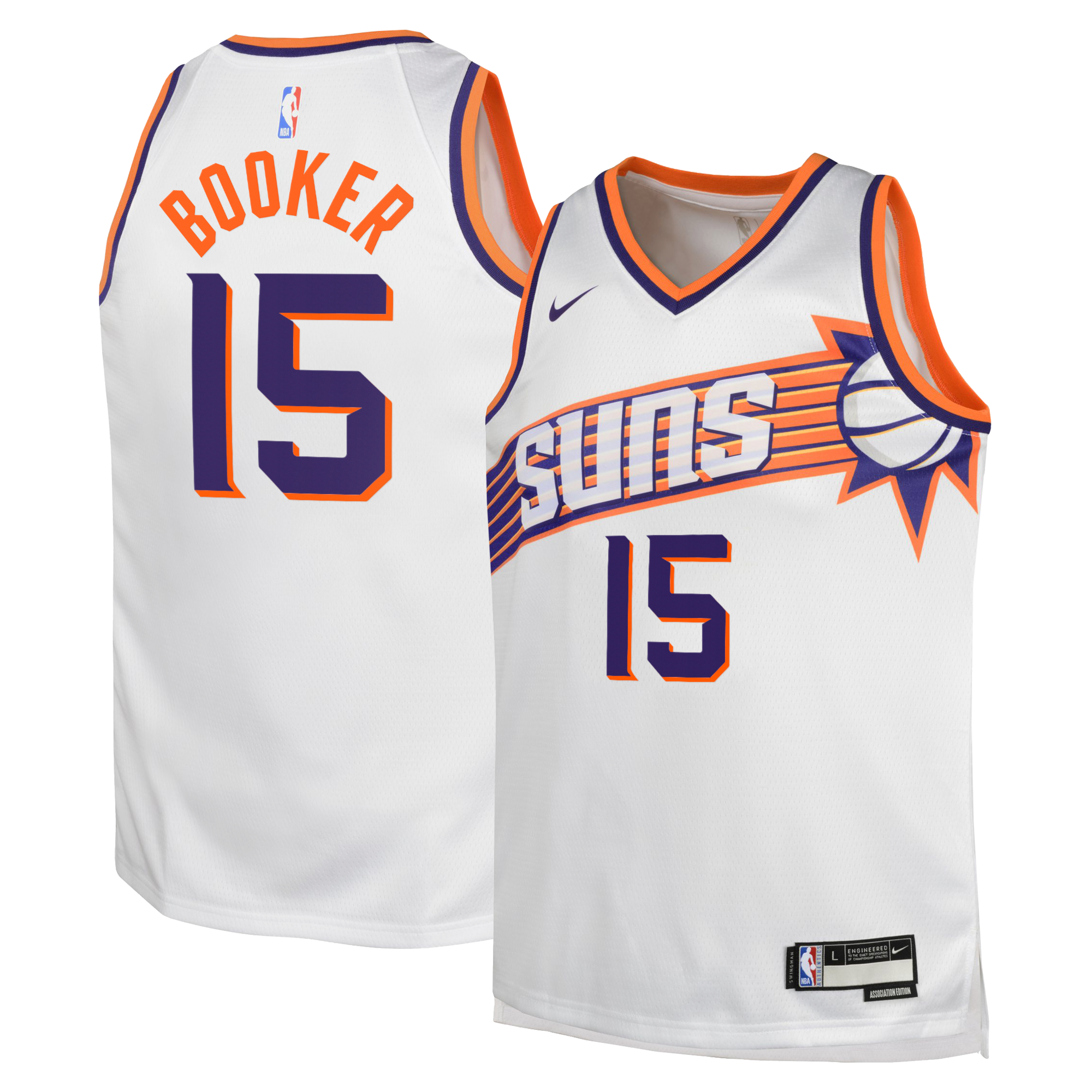 Camiseta Nike Association Edition Swingman de los Phoenix Suns - Blanco - Devin Booker - Jóvenes
