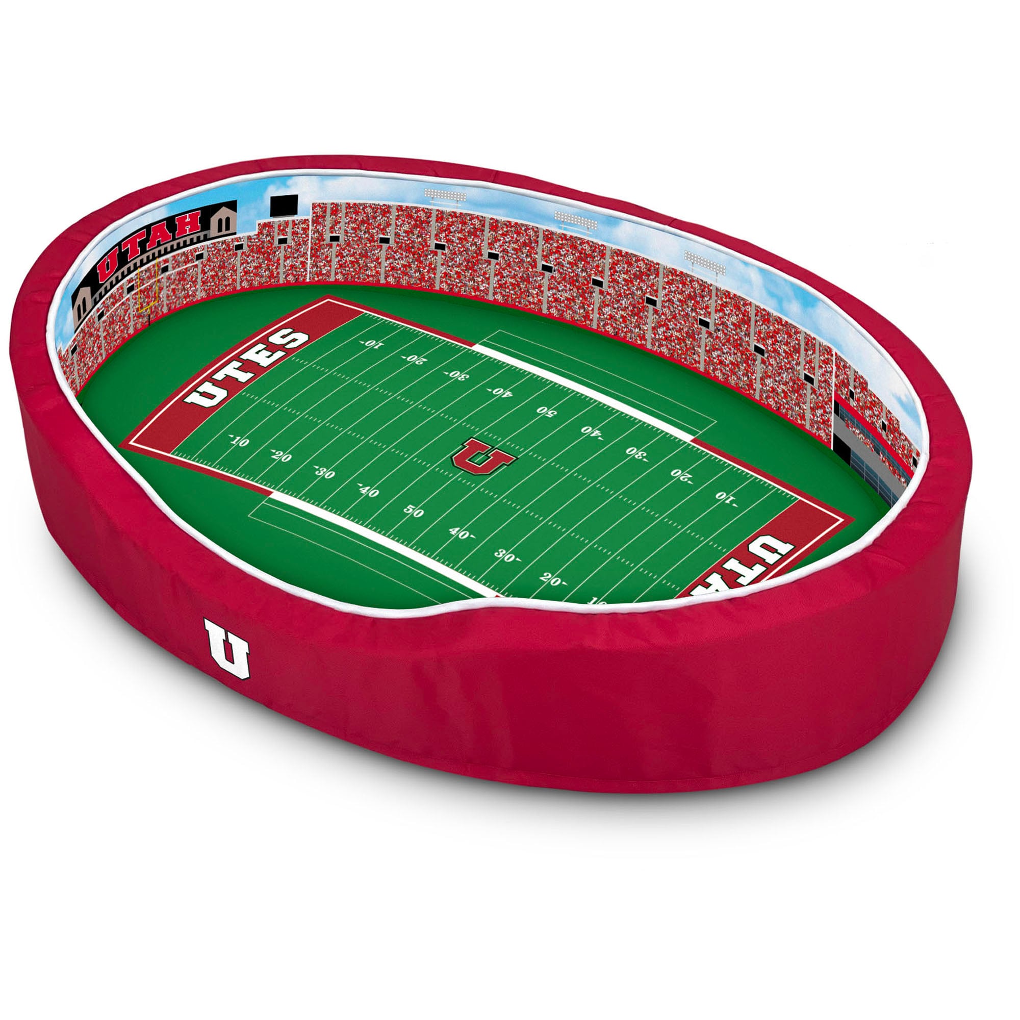 Red Utah Utes Medium Stadium Oval Pet Bed