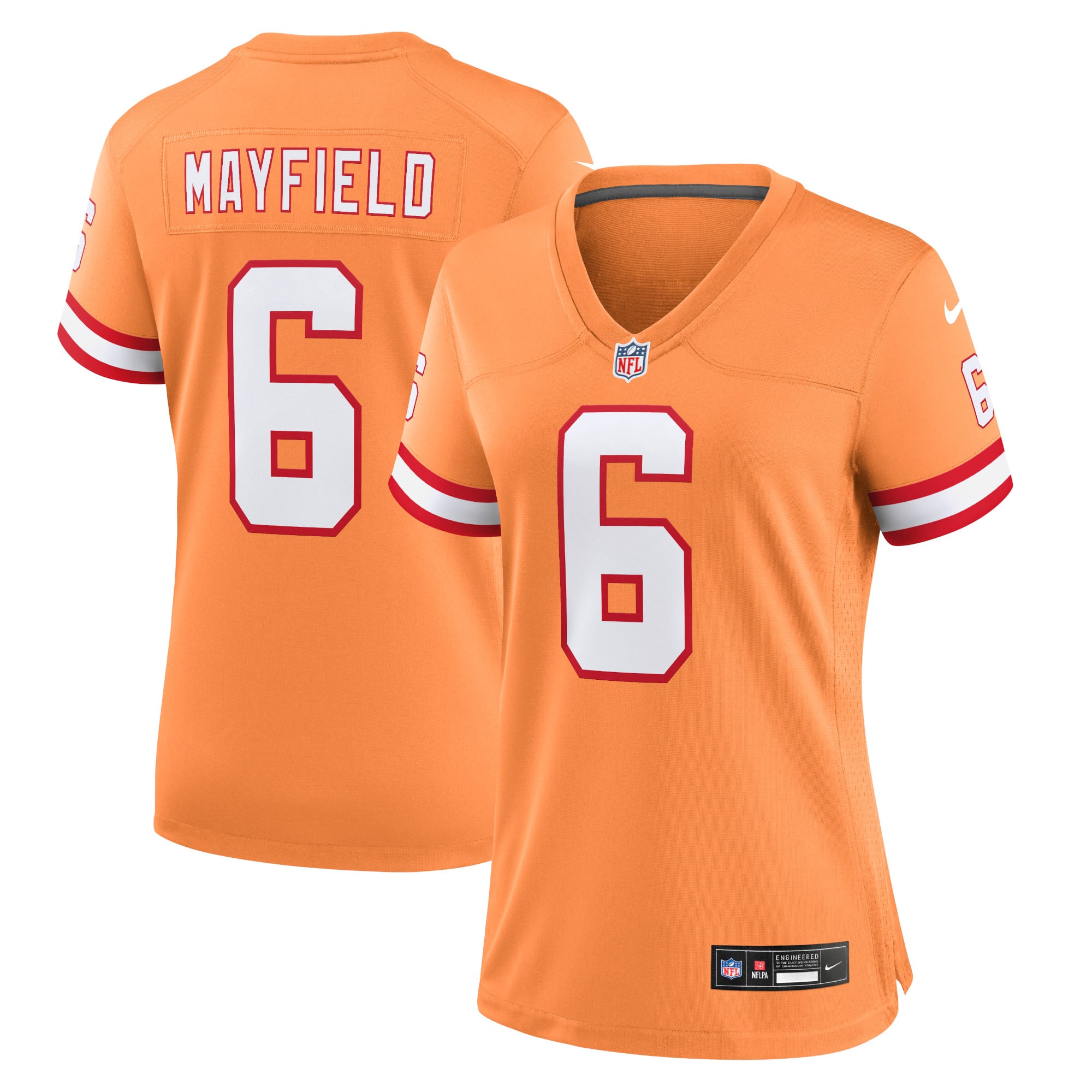 Camiseta Nike Game Secondario de la 3ª equipación del Tampa Bay Buccaneers - Naranja - Baker Mayfield - Mujer