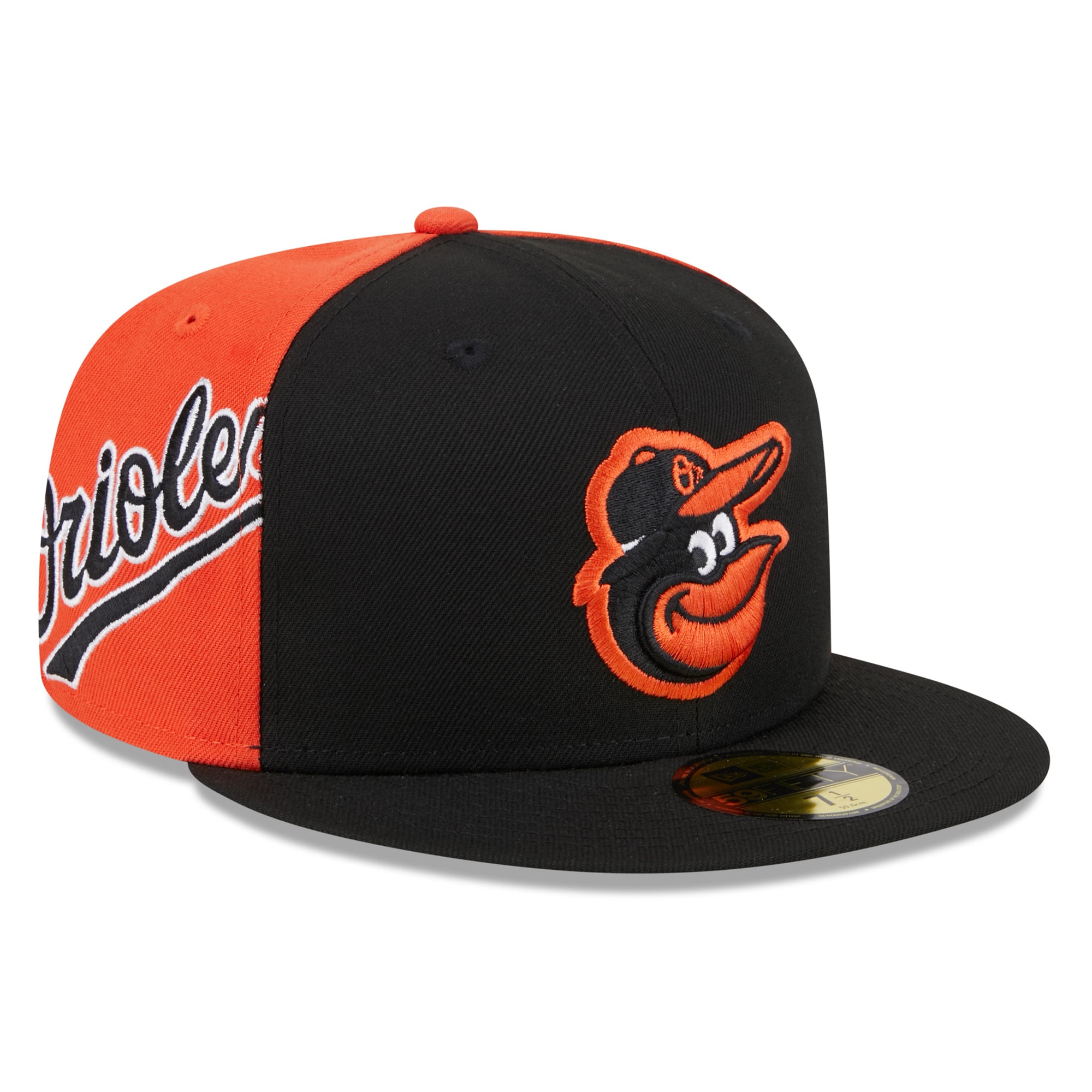 Men's New Era Black/Orange Baltimore Orioles Gameday Sideswipe 59FIFTY Fitted Hat