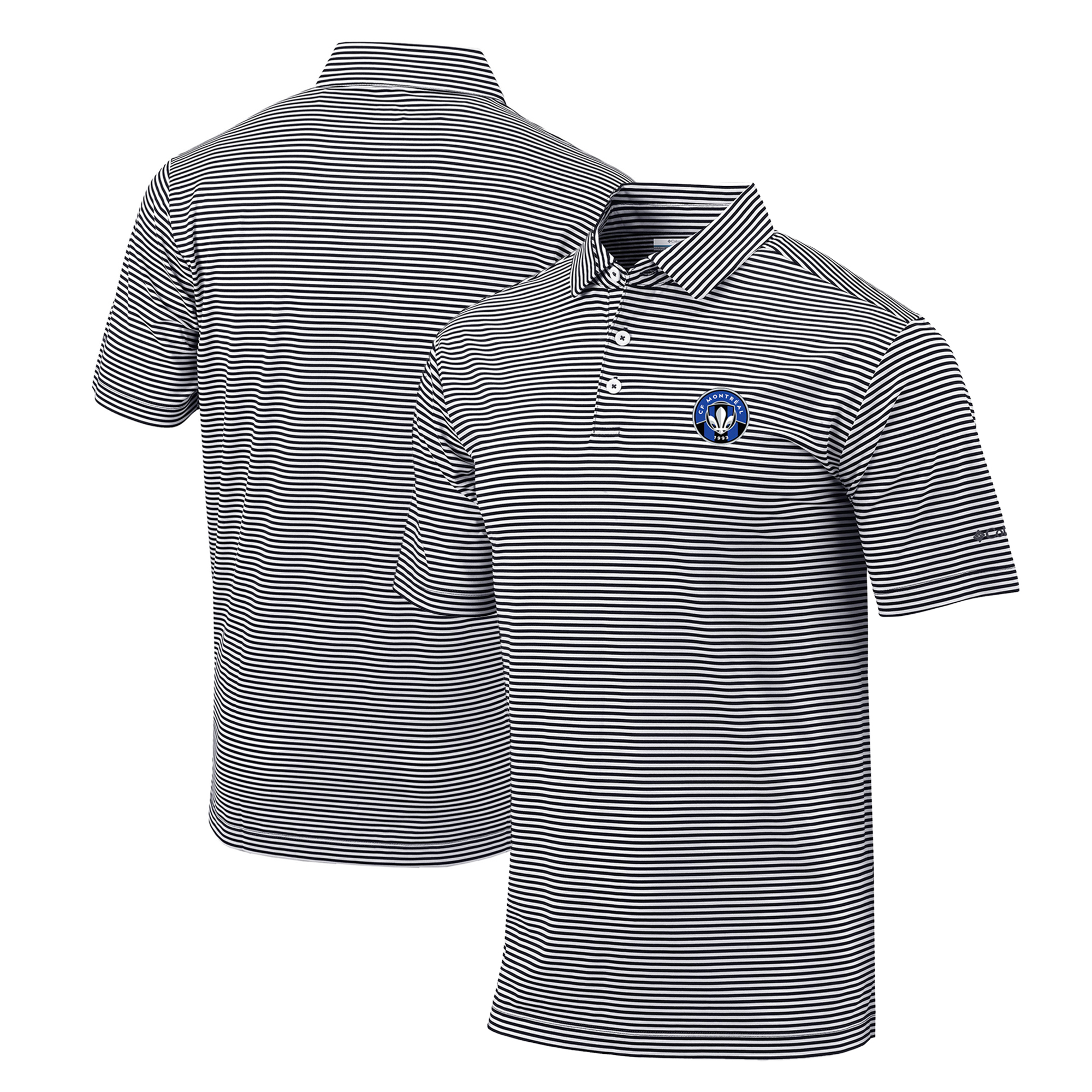 Men's Columbia Black CF Montreal Omni-Wick Club Invite Polo