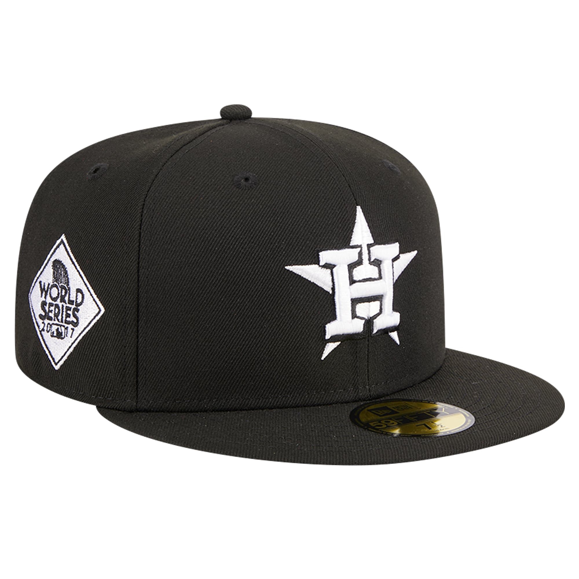 Men's New Era Black Houston Astros Logo 59FIFTY Fitted Hat