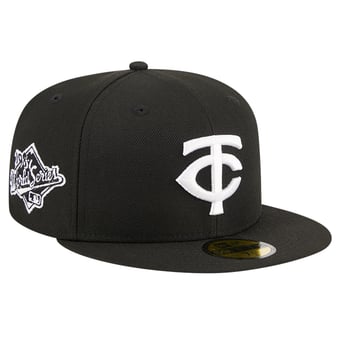 Men's New Era Black Minnesota Twins Logo 59FIFTY Fitted Hat