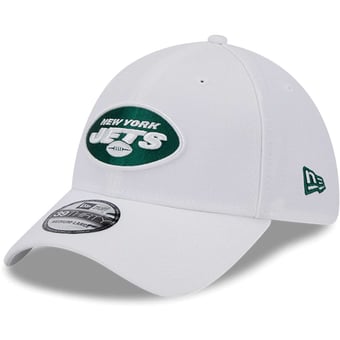 Men's New Era White New York Jets Main 39THIRTY Flex Hat