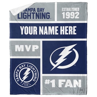 The Northwest Group Tampa Bay Lightning 50'' x 60'' Personalized Silk Touch Sherpa Throw Blanket