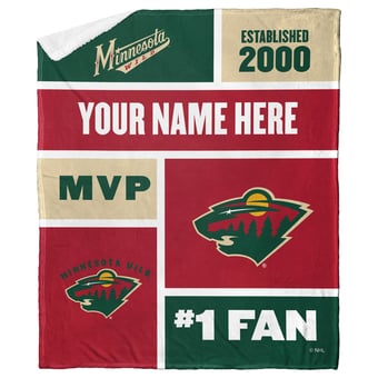 The Northwest Group Minnesota Wild 50'' x 60'' Personalized Silk Touch Sherpa Throw Blanket