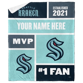 The Northwest Group Seattle Kraken 50'' x 60'' Personalized Silk Touch Sherpa Throw Blanket