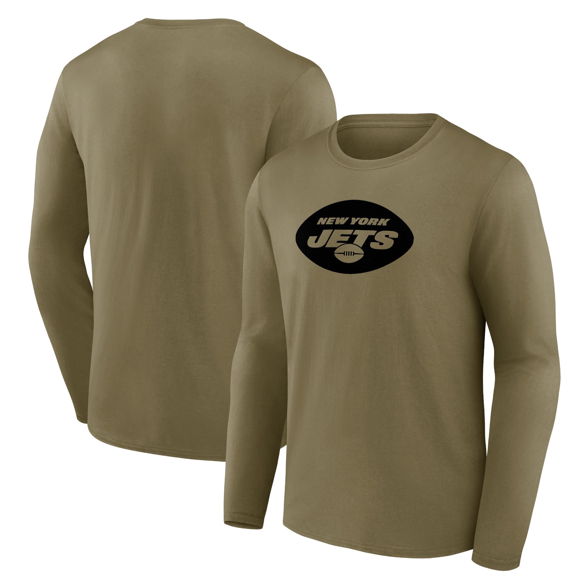 T-shirt à manches longues graphique avec logo monochrome des Jets de New York - Hommes