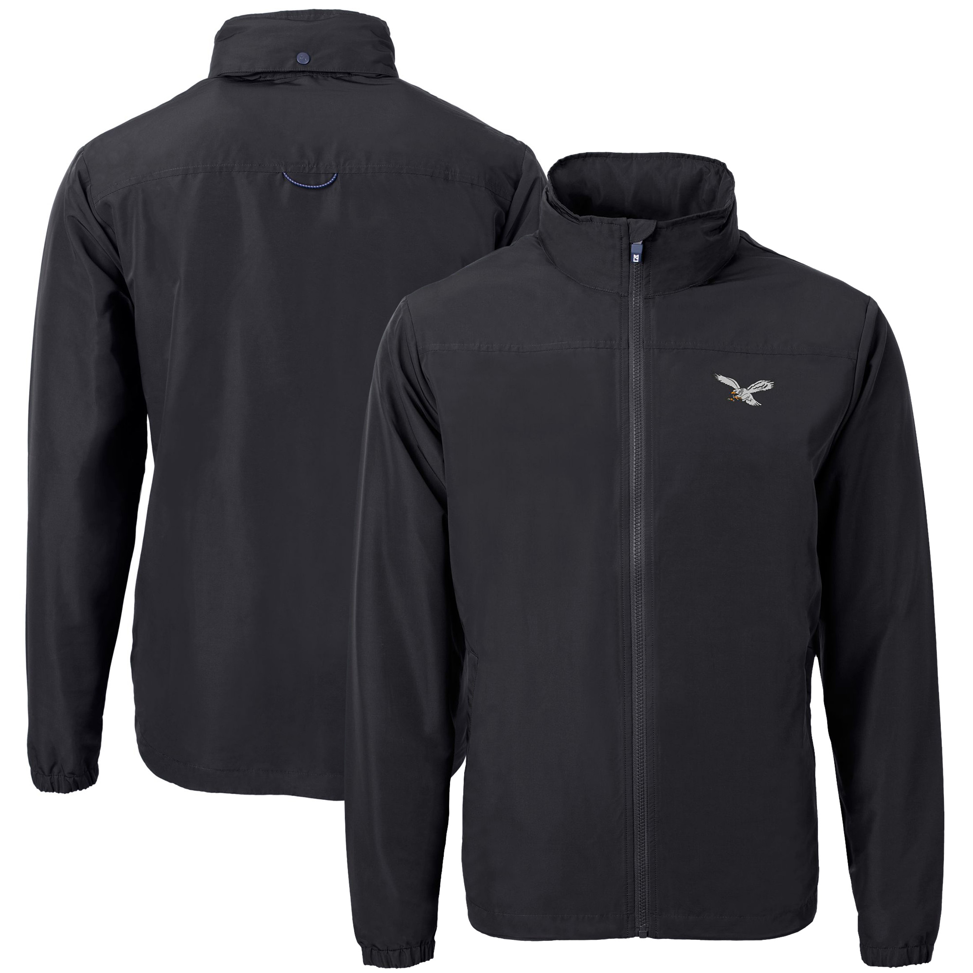 Men's Cutter & Buck Black Philadelphia Eagles Charter Eco Recycled Full-Zip Jacket