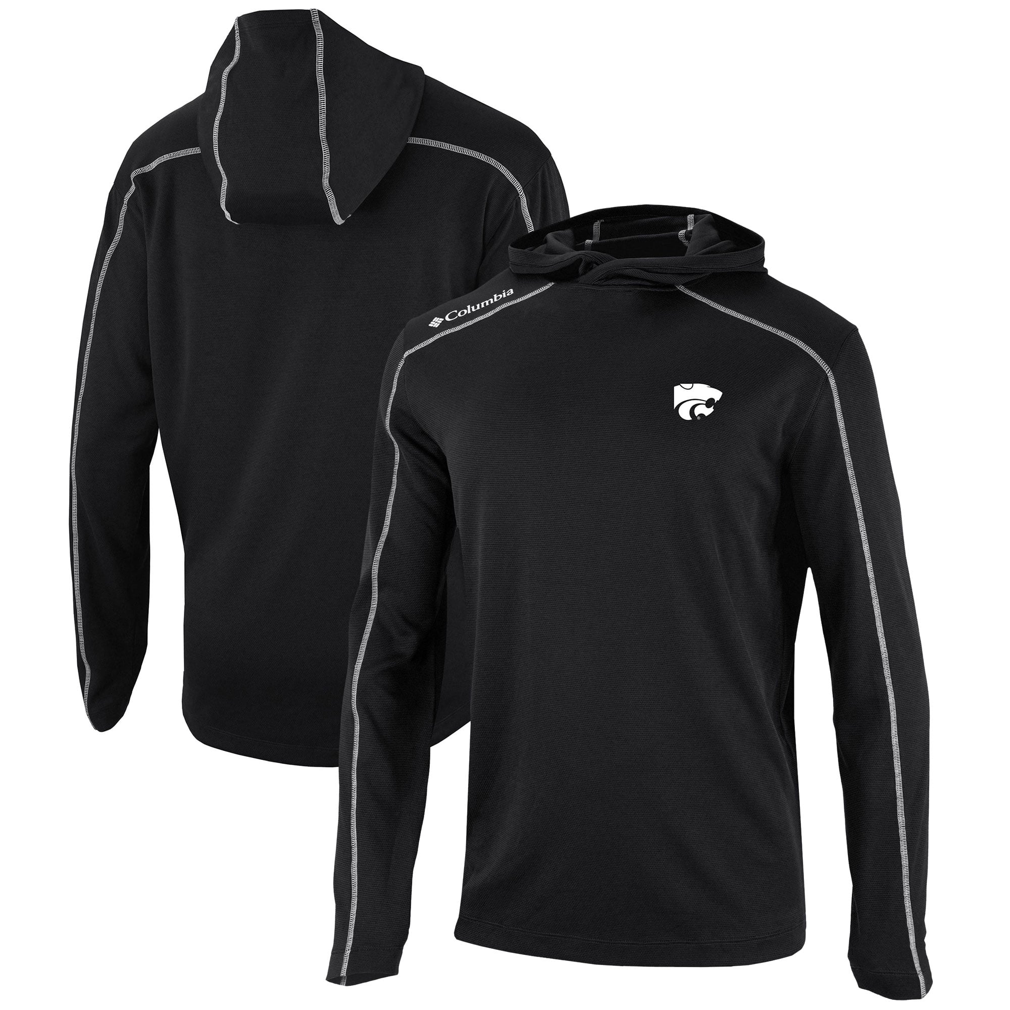 Men's Columbia  Black Kansas State Wildcats Omni-Wick Shotgun Pullover Hoodie